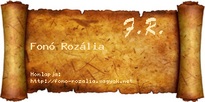Fonó Rozália névjegykártya