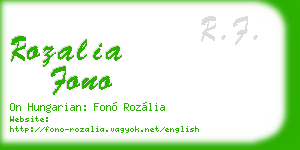 rozalia fono business card